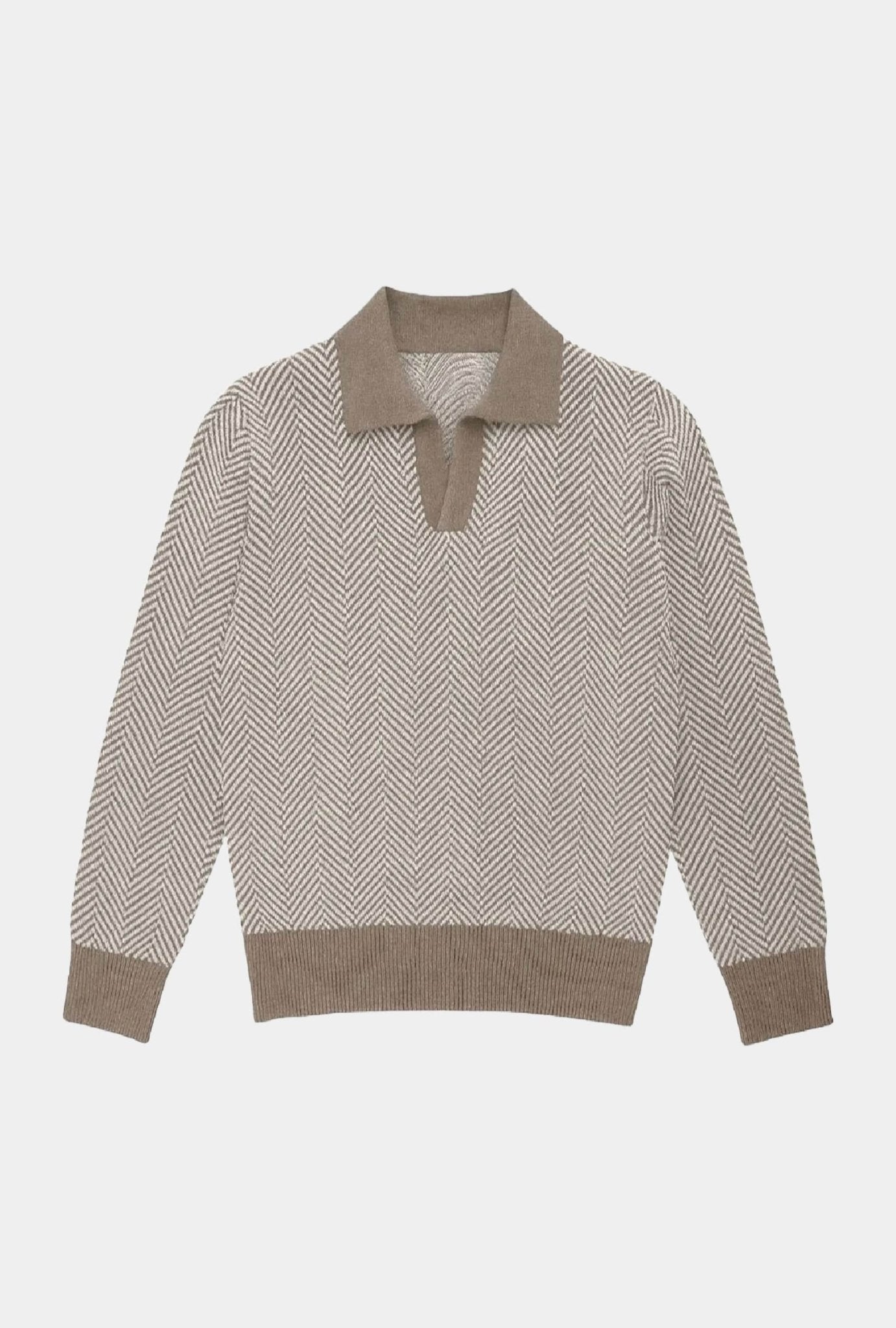 SWEATER TIPO POLO LANA CASHMERE ARENA  - H&F - SUETER - SWEATER TIPO POLO LANA CASHMERE ARENA  - HFSWAW2502CH - CH - 