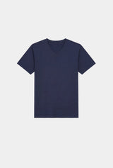 T-SHIRT AZUL CUELLO V