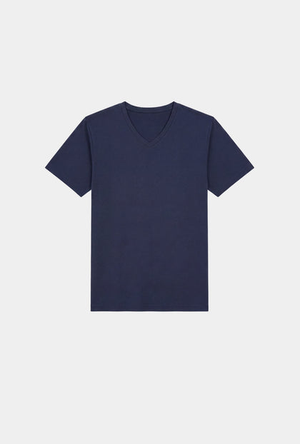 T-SHIRT AZUL CUELLO V - H&F - T-SHIRT - T-SHIRT AZUL CUELLO V - HFTS2004xCH - XCH - 