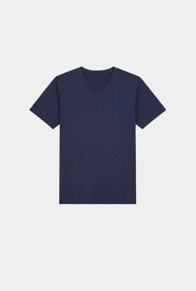 T-SHIRT AZUL CUELLO V - H&F - T-SHIRT - T-SHIRT AZUL CUELLO V - HFTS2004xCH - XCH - 