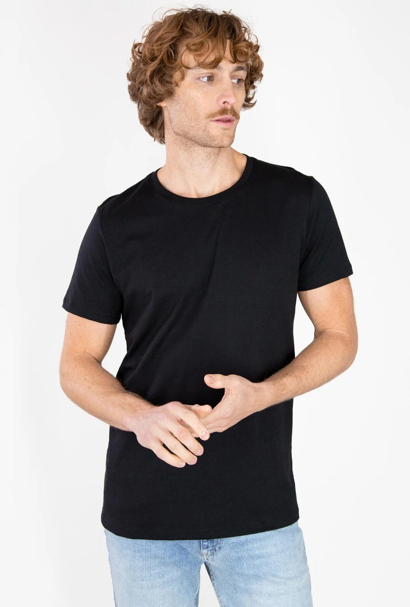 T - SHIRT NEGRA MANGA CORTA CUELLO REDONDO - H&F - T - SHIRT - T - SHIRT NEGRA MANGA CORTA CUELLO REDONDO