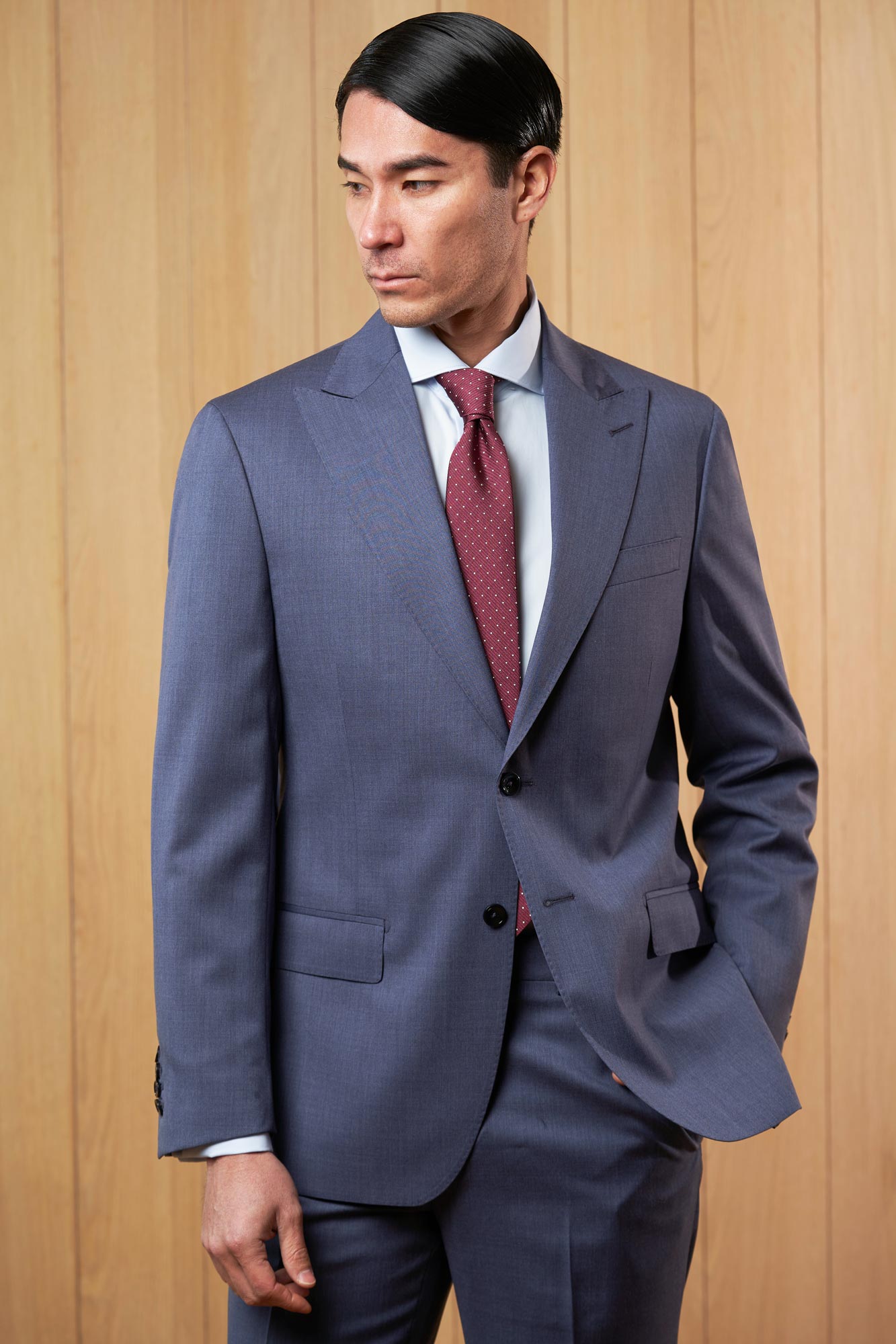 TRAJE AZUL JASPEADO - H&F - TRAJE - TRAJE AZUL JASPEADO - HFTTAW2442144 - 44 - 