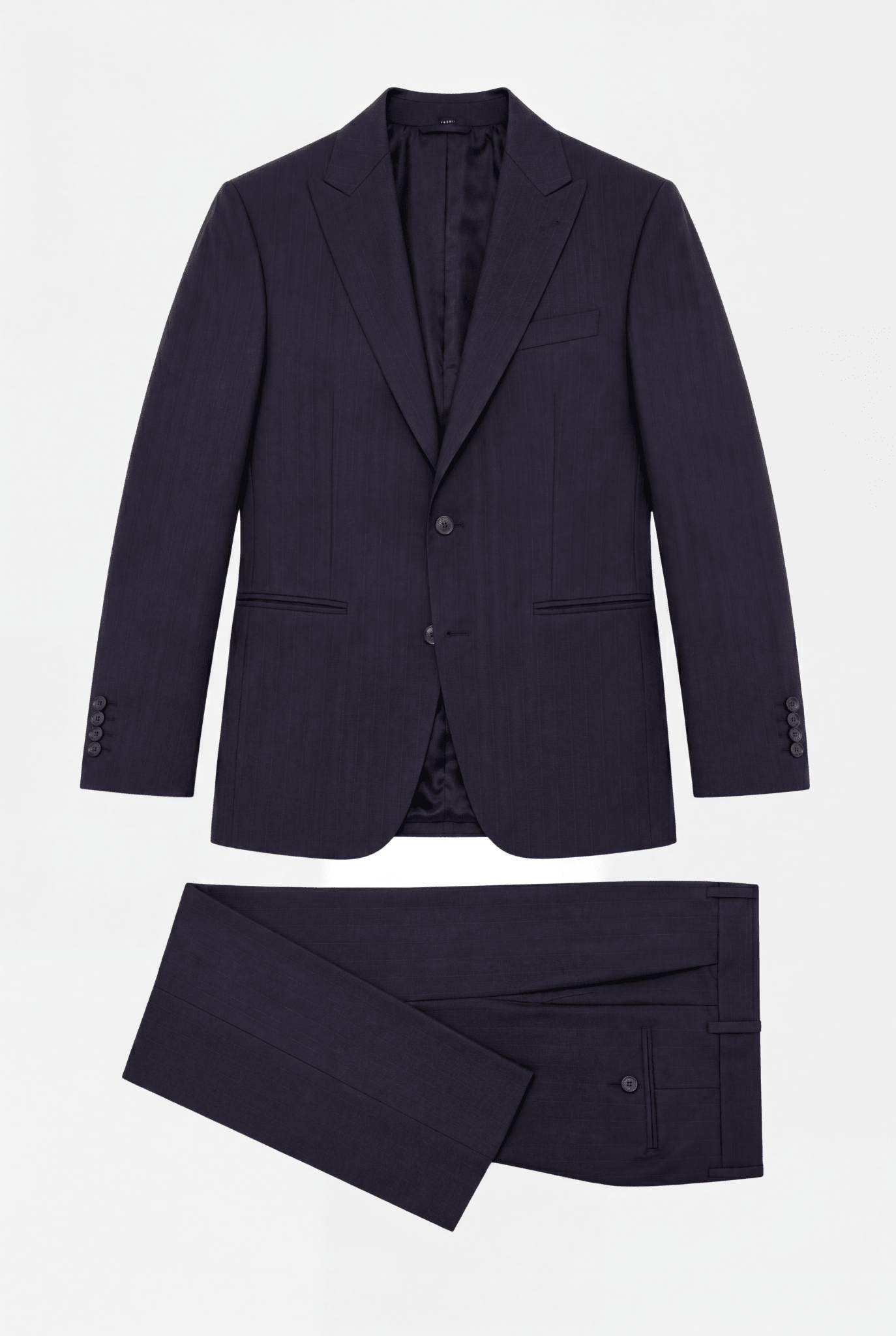 Traje Azul Marino Líneas Marrón - H&F - TRAJE - Traje Azul Marino Líneas Marrón - HFTTSS2669446 - 46 - 