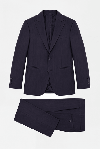 Traje Azul Marino Líneas Marrón - H&F - TRAJE - Traje Azul Marino Líneas Marrón - HFTTSS2669446 - 46 - 