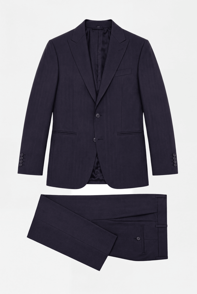 Traje Azul Marino Líneas Marrón - H&F - TRAJE - Traje Azul Marino Líneas Marrón - HFTTSS2669446 - 46 - 