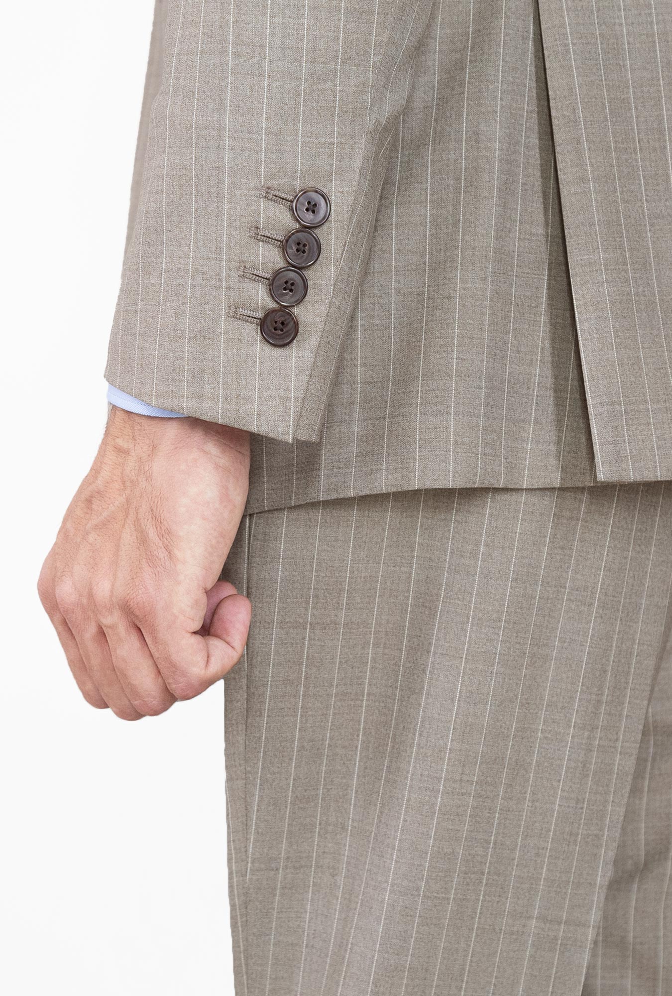 TRAJE CAFÉ RAYA BLANCA - H&F - TRAJE - TRAJE CAFÉ RAYA BLANCA - HFTTSS231046 - 46 - 