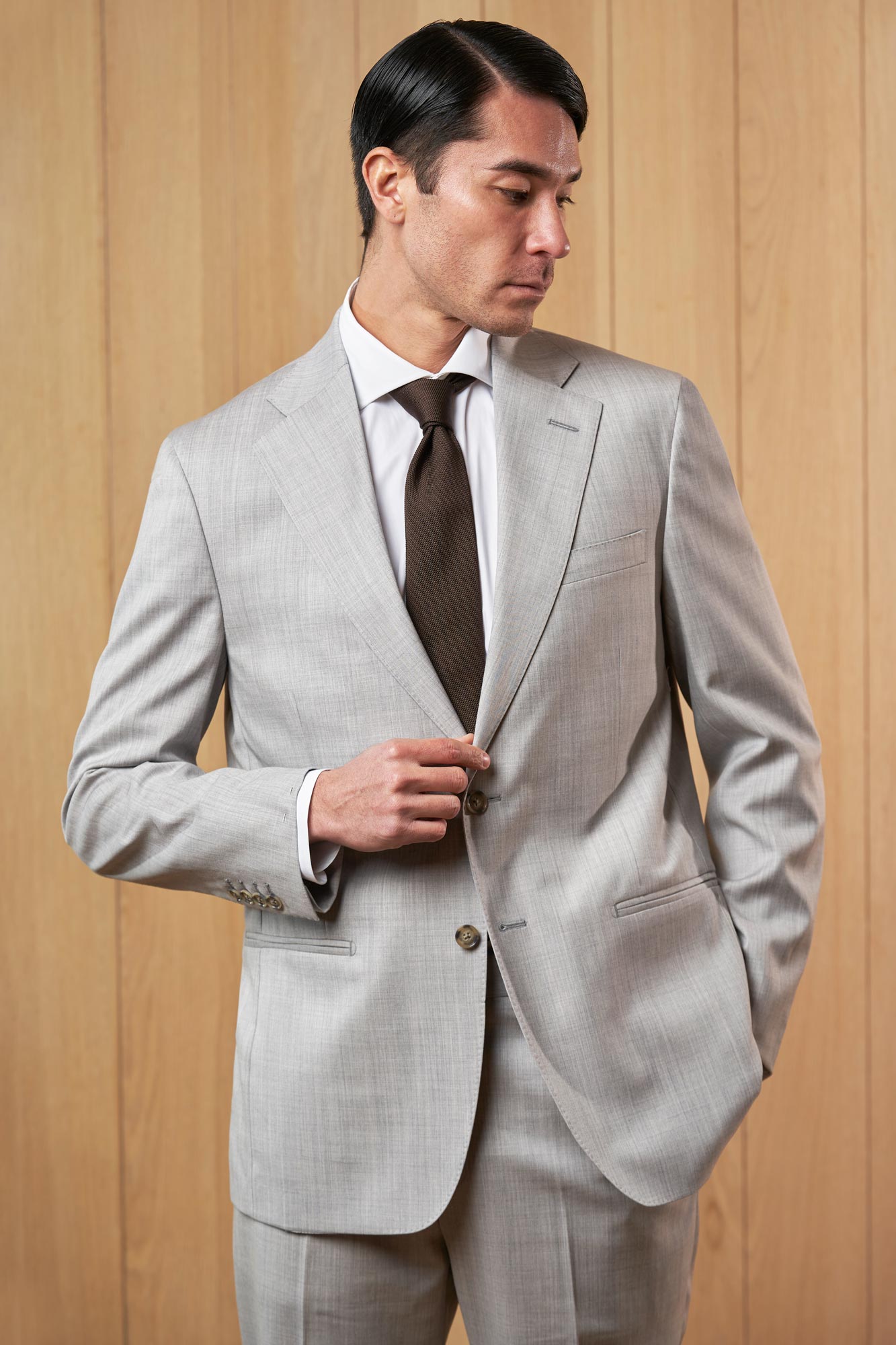 TRAJE GRIS CLARO JASPEADO - H&F - TRAJE - TRAJE GRIS CLARO JASPEADO - HFTTAW2442544 - 44 - 