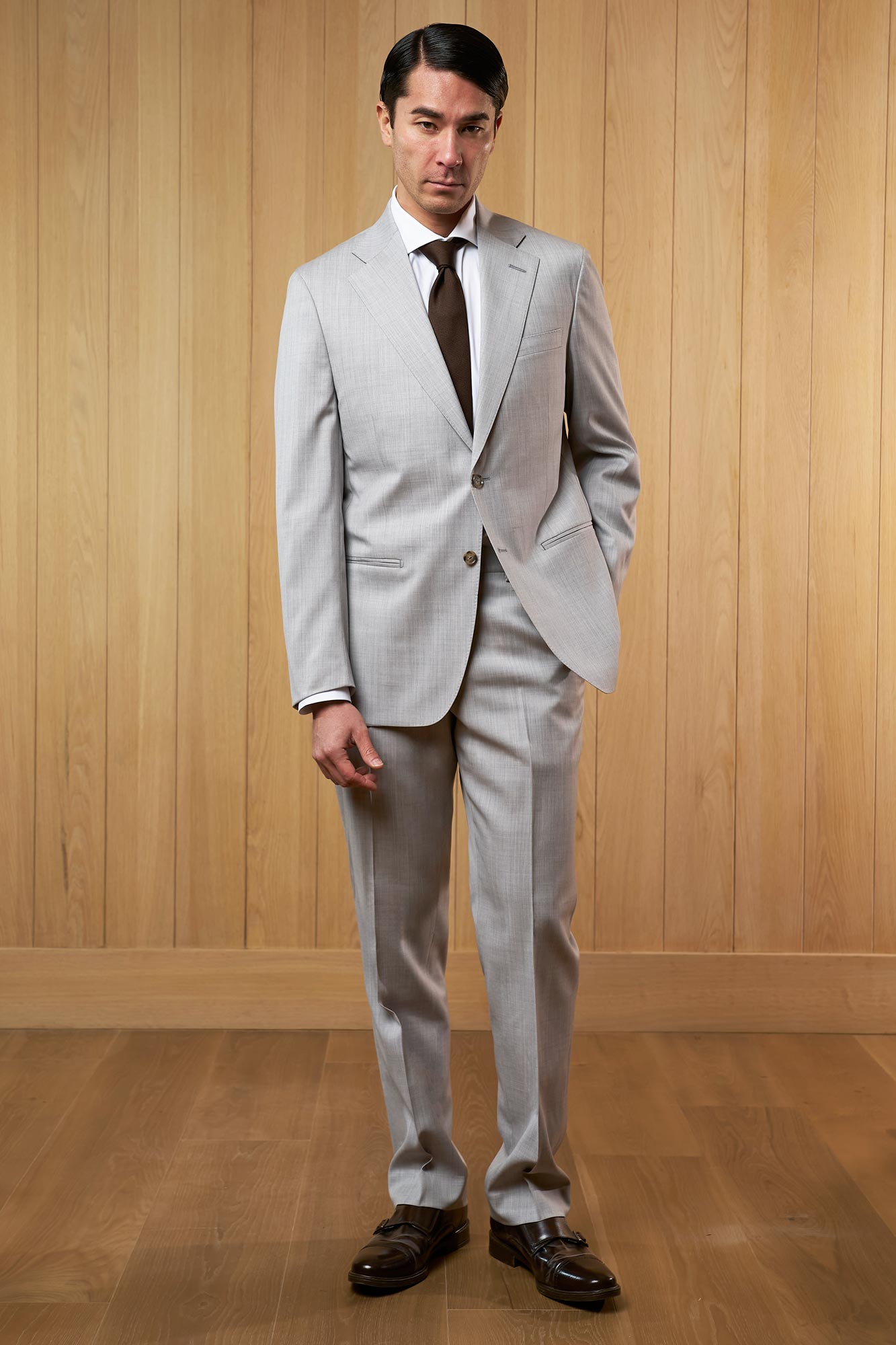 TRAJE GRIS CLARO JASPEADO - H&F - TRAJE - TRAJE GRIS CLARO JASPEADO - HFTTAW2442544 - 44 - 