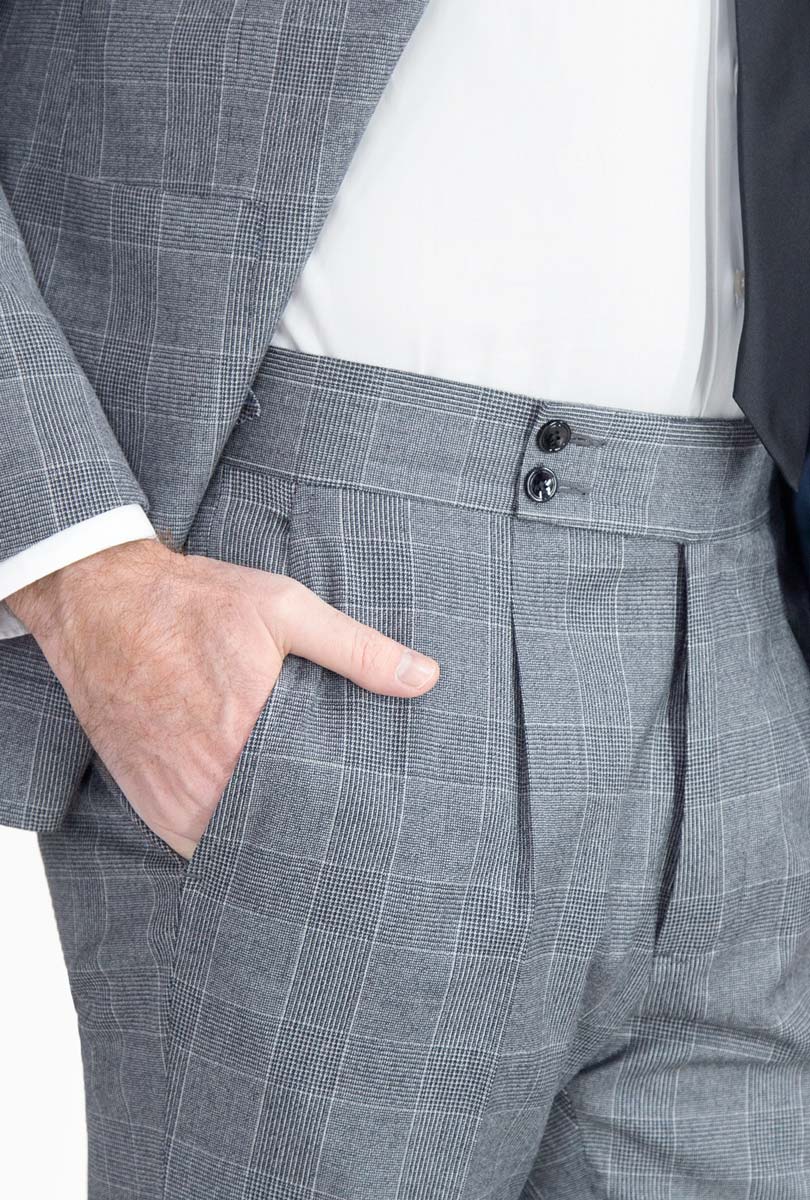 TRAJE GRIS PRÍNCIPE DE GALES AW2323 - H&F - TRAJE - TRAJE GRIS PRÍNCIPE DE GALES AW2323 - HFTTAW232344 - 44 - 