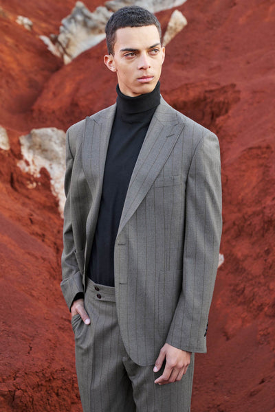 TRAJE GRIS RAYA CAFÉ - H&F - TRAJE - TRAJE GRIS RAYA CAFÉ - HFTTAW2443944 - 44 - 