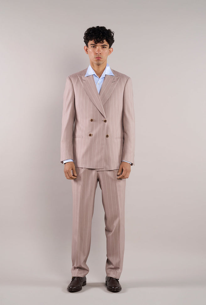 Traje Rosa Palo Líneas Blancas - H&F - TRAJE - Traje Rosa Palo Líneas Blancas - HFTTSS2670646 - 46 - 