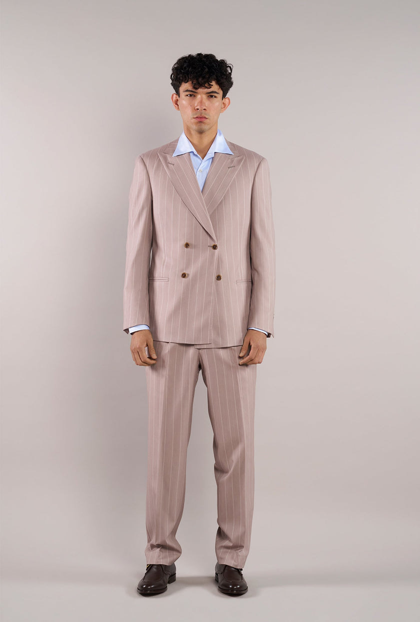 Traje Rosa Palo Líneas Blancas - H&F - TRAJE - Traje Rosa Palo Líneas Blancas - HFTTSS2670646 - 46 - 