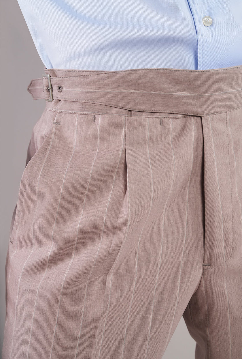 Traje Rosa Palo Líneas Blancas - H&F - TRAJE - Traje Rosa Palo Líneas Blancas - HFTTSS2670646 - 46 - 