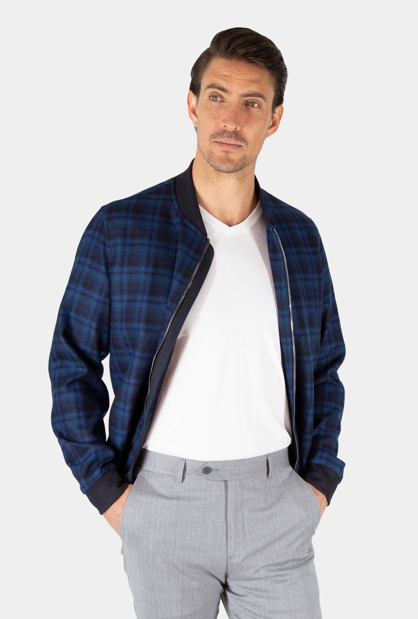 BOMBER JACKET AZUL - H&F - CHAMARRA - BOMBER JACKET AZUL - HFJKAW1905XCH - XCH - 