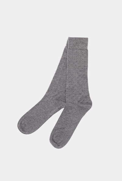 CALCETIN GRIS PUNTOS VINO - H&F - CALCETINES - CALCETIN GRIS PUNTOS VINO - HFSOCKAW2108 - 