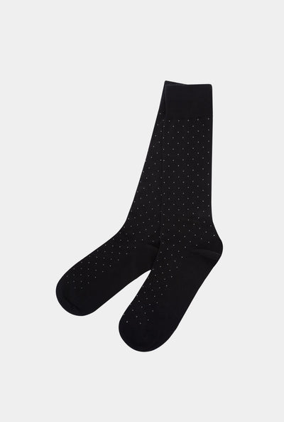 CALCETIN NEGRO PUNTOS EN GRIS - H&F - CALCETINES - CALCETIN NEGRO PUNTOS EN GRIS - HFSOCKSS2301 - 