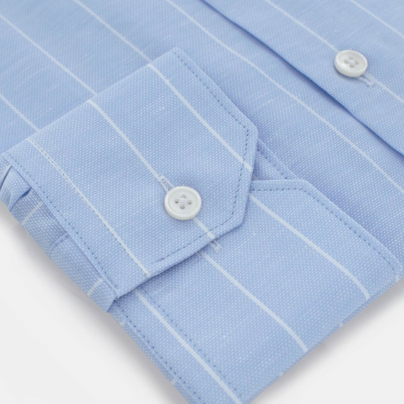 CAMISA AZUL DE RAYAS BLANCAS - H&F - COLECCION - CAMISA AZUL DE RAYAS BLANCAS - HFCTAW2002145 - 14.5 - 