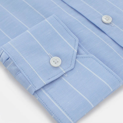 CAMISA AZUL DE RAYAS BLANCAS - H&F - COLECCION - CAMISA AZUL DE RAYAS BLANCAS - HFCTAW2002145 - 14.5 - 