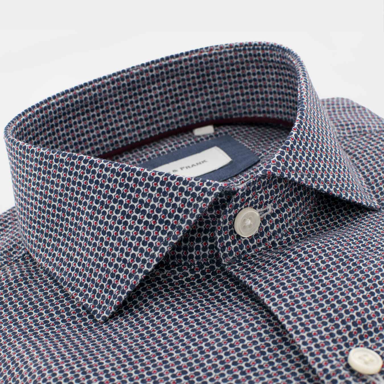 CAMISA AZUL ESTAMPADA - H&F - COLECCION - CAMISA AZUL ESTAMPADA - HFCTAW2007145 - 14.5 - 