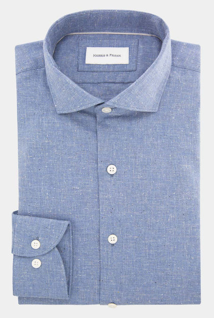 CAMISA AZUL JASPEADA 2237 - H&F - COLECCION - CAMISA AZUL JASPEADA 2237 - HFCTAW2237145 - 14.5 - 