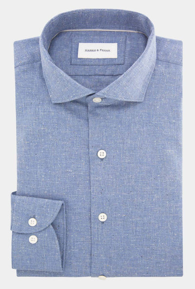 CAMISA AZUL JASPEADA 2237 - H&F - COLECCION - CAMISA AZUL JASPEADA 2237 - HFCTAW2237145 - 14.5 - 