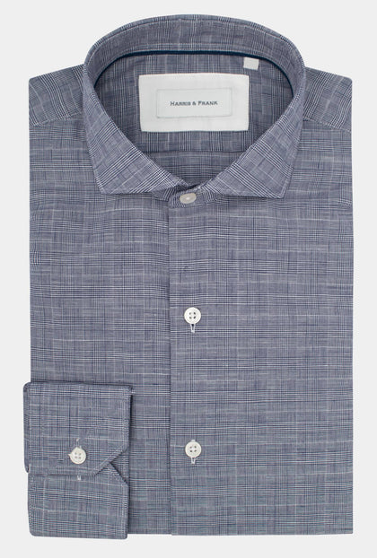 CAMISA AZUL PRÍNCIPE DE GALES - H&F - COLECCION - CAMISA AZUL PRÍNCIPE DE GALES - HFCTWS2003145 - 14.5 - 