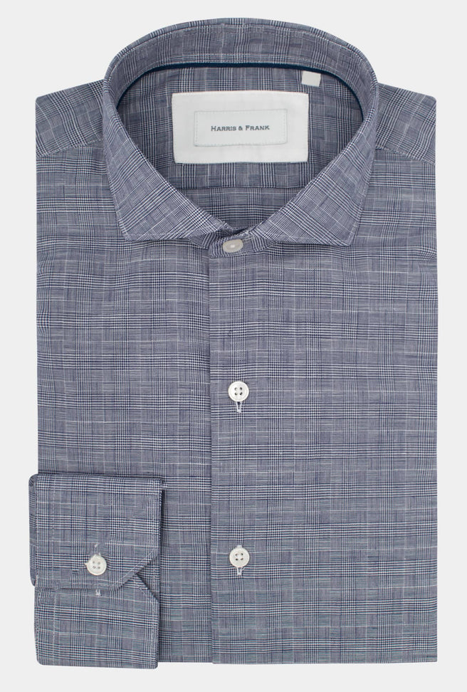 CAMISA AZUL PRÍNCIPE DE GALES - H&F - COLECCION - CAMISA AZUL PRÍNCIPE DE GALES - HFCTWS2003145 - 14.5 - 