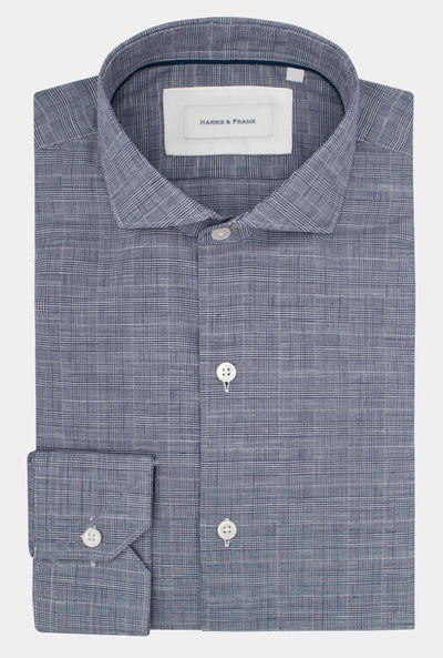 CAMISA AZUL PRÍNCIPE DE GALES - H&F - COLECCION - CAMISA AZUL PRÍNCIPE DE GALES - HFCTWS2003145 - 14.5 - 