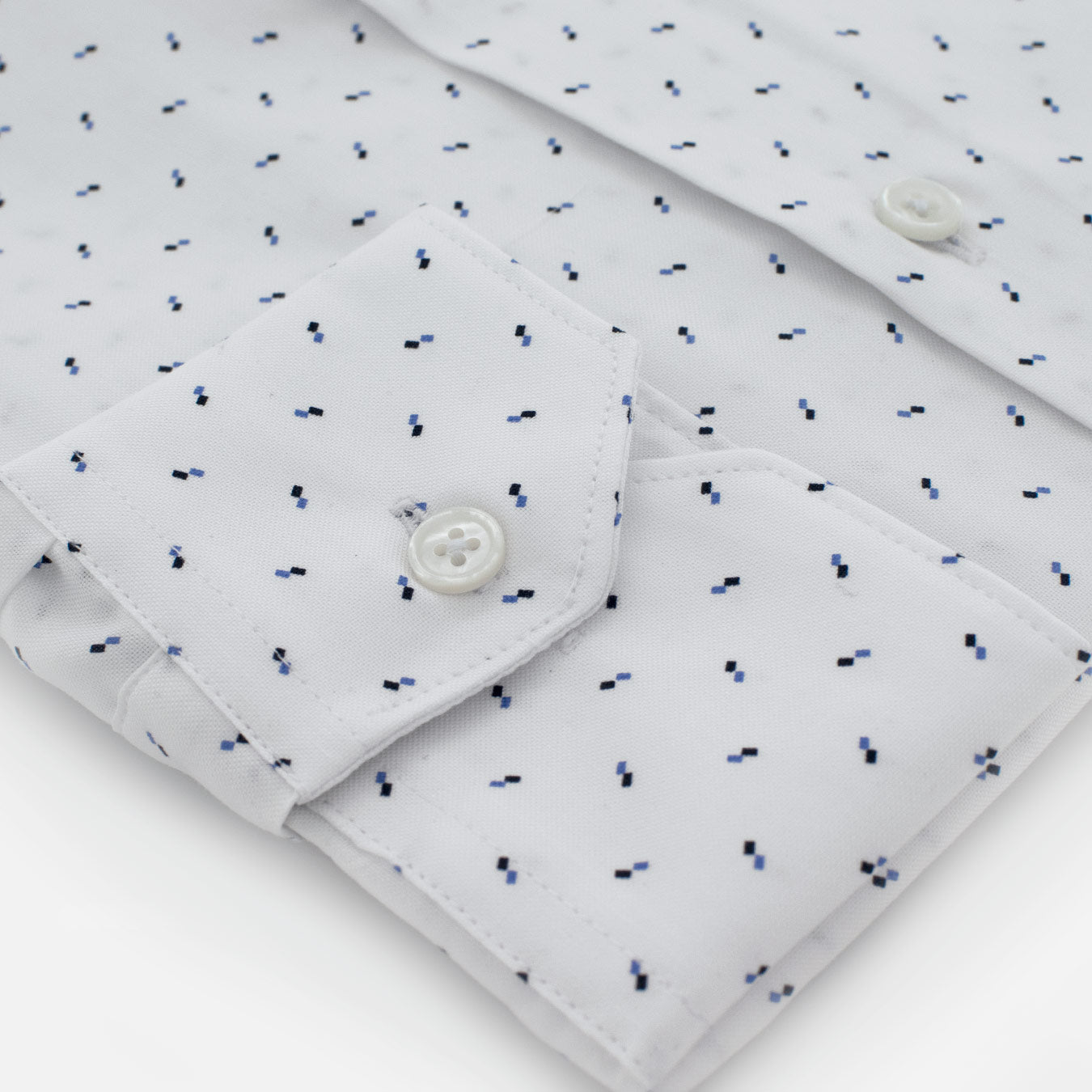 CAMISA BLANCA DE FIGURAS AZULES - H&F - COLECCION - CAMISA BLANCA DE FIGURAS AZULES - HFCTAW2014145 - 14.5 - 