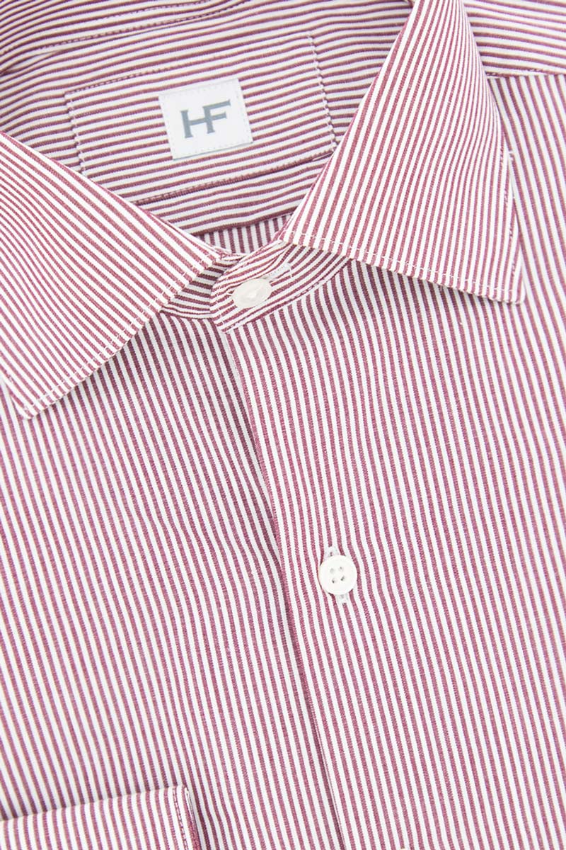 CAMISA BLANCA RAYA VINO - H&F - COLECCION - CAMISA BLANCA RAYA VINO - HFCTAW2115145 - 14.5 - 