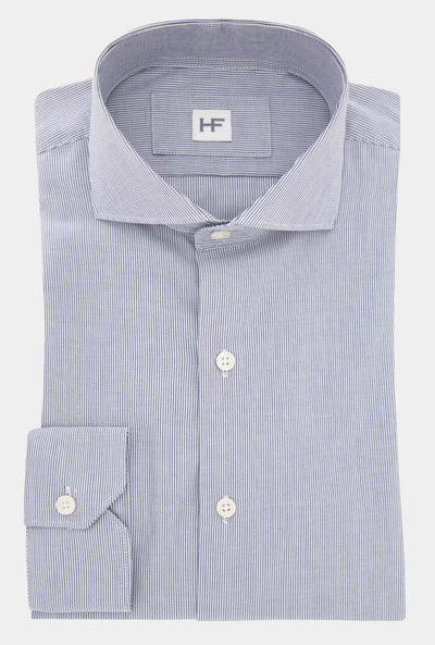 CAMISA BLANCA RAYAS AZUL MARINO DELGADA - H&F - COLECCION - CAMISA BLANCA RAYAS AZUL MARINO DELGADA - HFCTSS2208145 - 14.5 - 