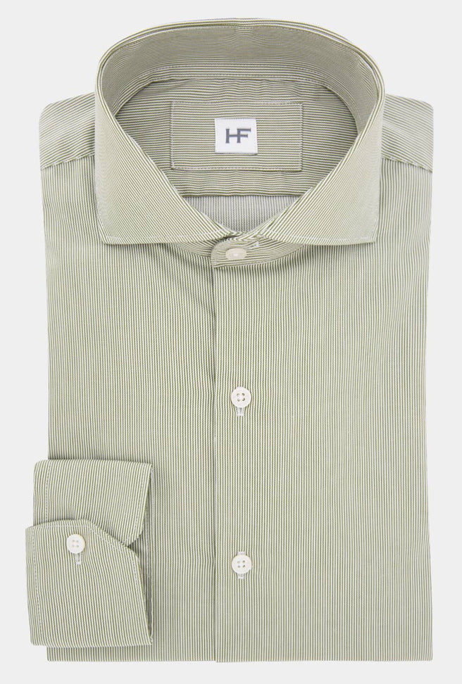 CAMISA BLANCA RAYAS VERDES - H&F - COLECCION - CAMISA BLANCA RAYAS VERDES - HFCTSS2206145 - 14.5 - 