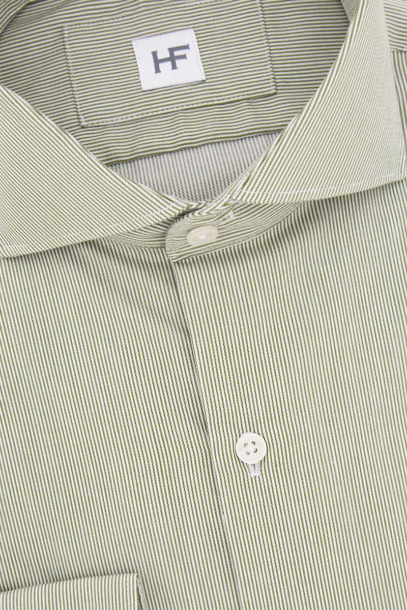 CAMISA BLANCA RAYAS VERDES - H&F - COLECCION - CAMISA BLANCA RAYAS VERDES - HFCTSS2206145 - 14.5 - 