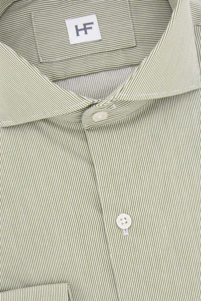 CAMISA BLANCA RAYAS VERDES - H&F - COLECCION - CAMISA BLANCA RAYAS VERDES - HFCTSS2206145 - 14.5 - 