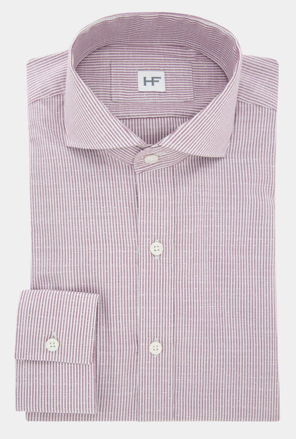 CAMISA BLANCA RAYAS VINO - H&F - COLECCION - CAMISA BLANCA RAYAS VINO - HFCTSS2204145 - 14.5 - 