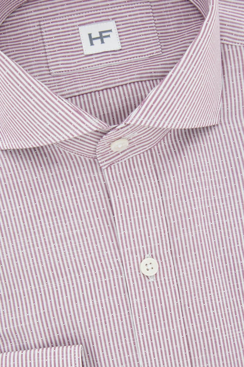 CAMISA BLANCA RAYAS VINO - H&F - COLECCION - CAMISA BLANCA RAYAS VINO - HFCTSS2204145 - 14.5 - 