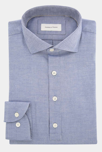 CAMISA DE 4 BOTONES AZUL CON TEXTURA - H&F - 4 BOTONES - CAMISA DE 4 BOTONES AZUL CON TEXTURA - HFCTAW2203145 - 14.5 - 