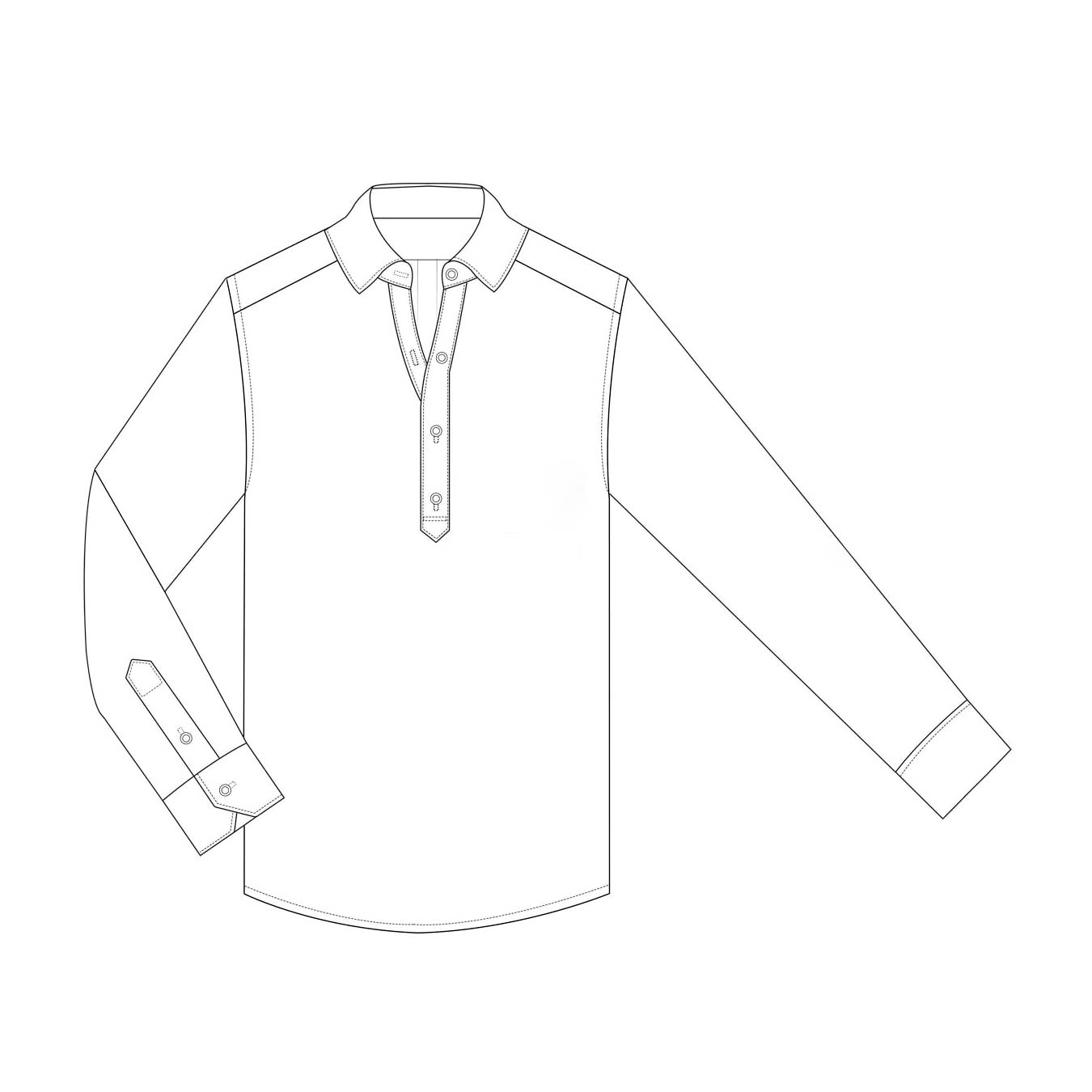 CAMISA DE 4 BOTONES BLANCA MIL RAYAS AZUL - H&F - 4 BOTONES -