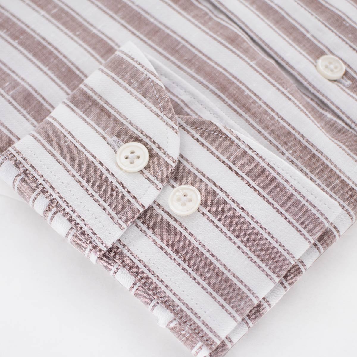 CAMISA DE 4 BOTONES BLANCA RAYAS VINO - H&F - 4 BOTONES - CAMISA DE 4 BOTONES BLANCA RAYAS VINO - HFCTSS2239145 - 145 - 