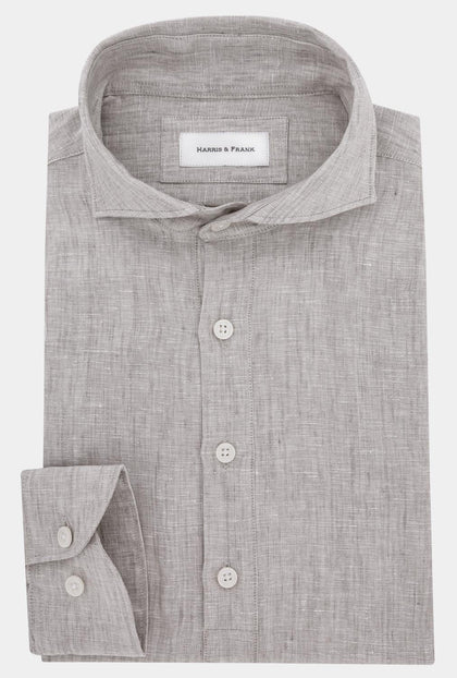 CAMISA DE 4 BOTONES GRIS CLARO JASPEADA - H&F - 4 BOTONES - CAMISA DE 4 BOTONES GRIS CLARO JASPEADA - HFCTSS2316145 - 14.5 - 