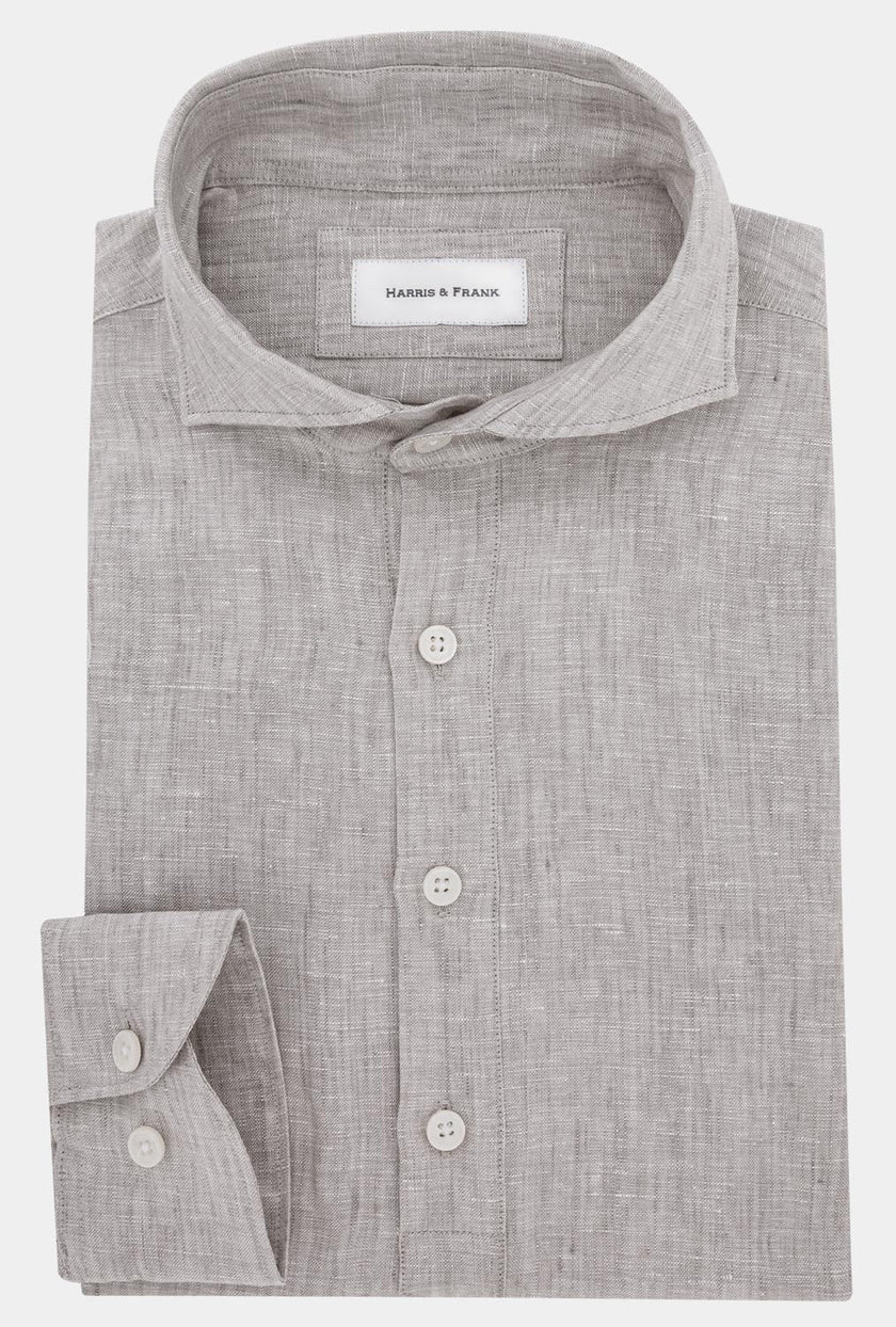 CAMISA DE 4 BOTONES GRIS CLARO JASPEADA - H&F - 4 BOTONES - CAMISA DE 4 BOTONES GRIS CLARO JASPEADA - HFCTSS2316145 - 14.5 - 