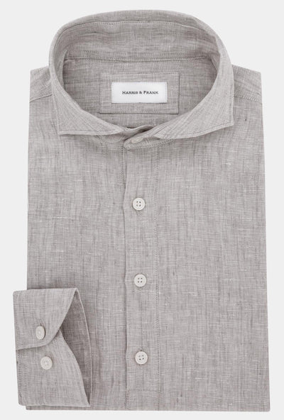 CAMISA DE 4 BOTONES GRIS CLARO JASPEADA - H&F - 4 BOTONES - CAMISA DE 4 BOTONES GRIS CLARO JASPEADA - HFCTSS2316145 - 14.5 - 