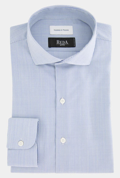 CAMISA DE LANA MIL RAYAS BLANCA Y AZUL - H&F - COLECCION - CAMISA DE LANA MIL RAYAS BLANCA Y AZUL - HFCTSS2118145 - 14.5 - 