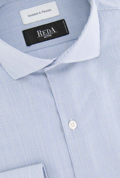 CAMISA DE LANA MIL RAYAS BLANCA Y AZUL - H&F - COLECCION - CAMISA DE LANA MIL RAYAS BLANCA Y AZUL - HFCTSS2118145 - 14.5 - 