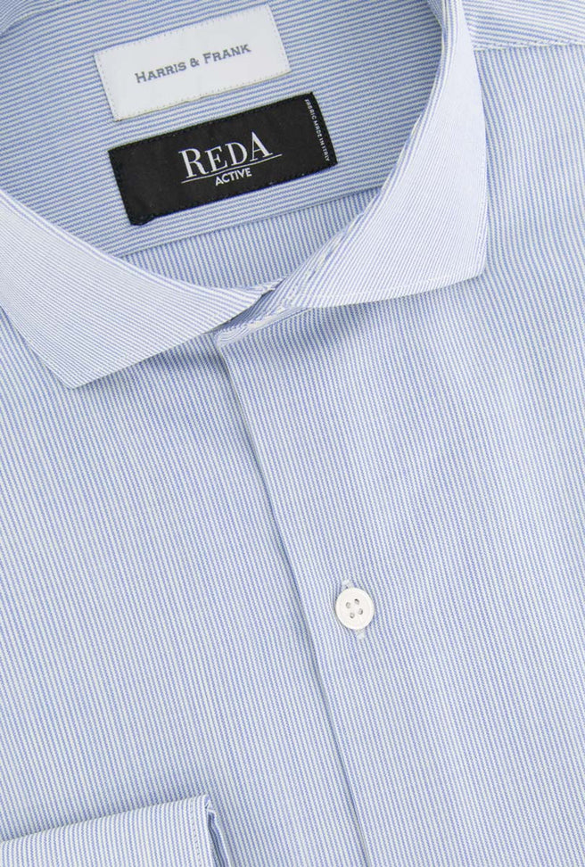 CAMISA DE LANA MIL RAYAS BLANCA Y AZUL - H&F - COLECCION - CAMISA DE LANA MIL RAYAS BLANCA Y AZUL - HFCTSS2118145 - 14.5 - 