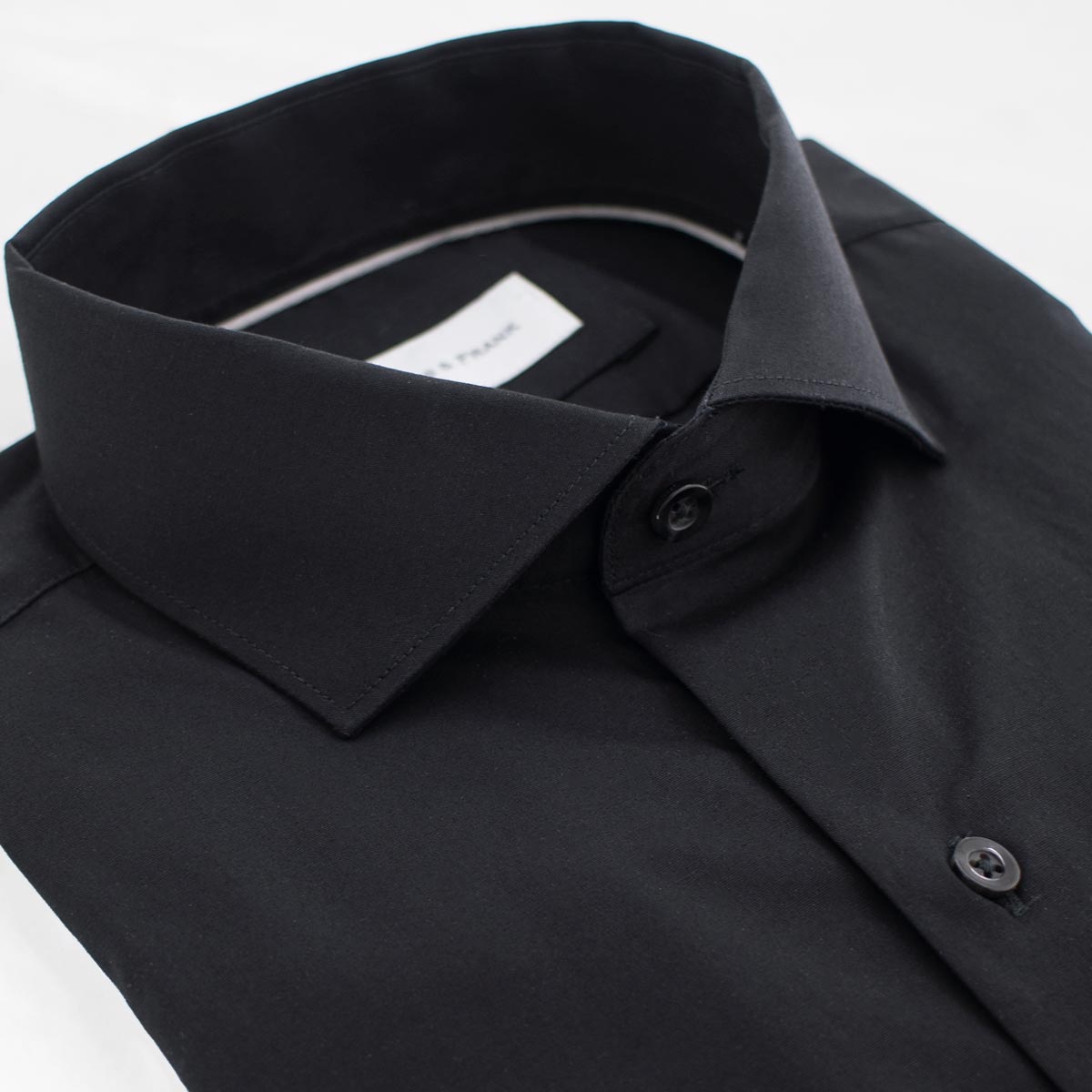 CAMISA NEGRA LISA 2240 - H&F - COLECCION - CAMISA NEGRA LISA 2240 - HFCTSS2240145 - 145 - 