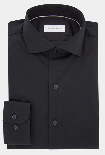 CAMISA NEGRA LISA 2240 - H&F - COLECCION - CAMISA NEGRA LISA 2240 - HFCTSS2240145 - 145 - 