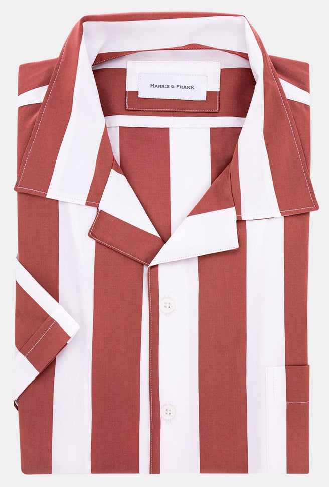 CAMISA RAYAS ROJAS MANGA CORTA - H&F - COLECCION - CAMISA RAYAS ROJAS MANGA CORTA - HFCTSS2326145 - 14.5 - 