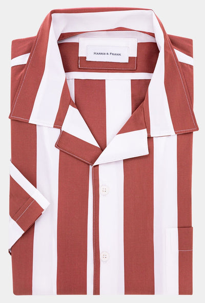 CAMISA RAYAS ROJAS MANGA CORTA - H&F - COLECCION - CAMISA RAYAS ROJAS MANGA CORTA - HFCTSS2326145 - 14.5 - 