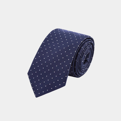 CORBATA SEDA AZUL MARINO PUNTOS BLANCOS SS2303 - H&F - CORBATA - CORBATA SEDA AZUL MARINO PUNTOS BLANCOS SS2303 - HFCORSS2303 - 